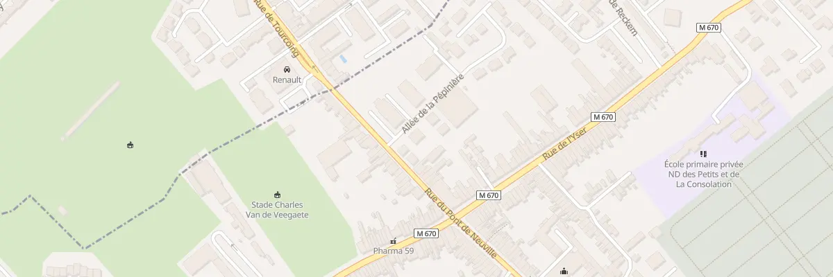 Plan du 1 All de la Pépinière à Tourcoing