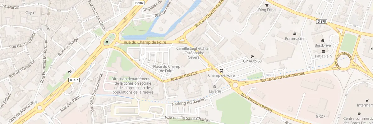Plan du 9002 Rue du Ravelin à Nevers