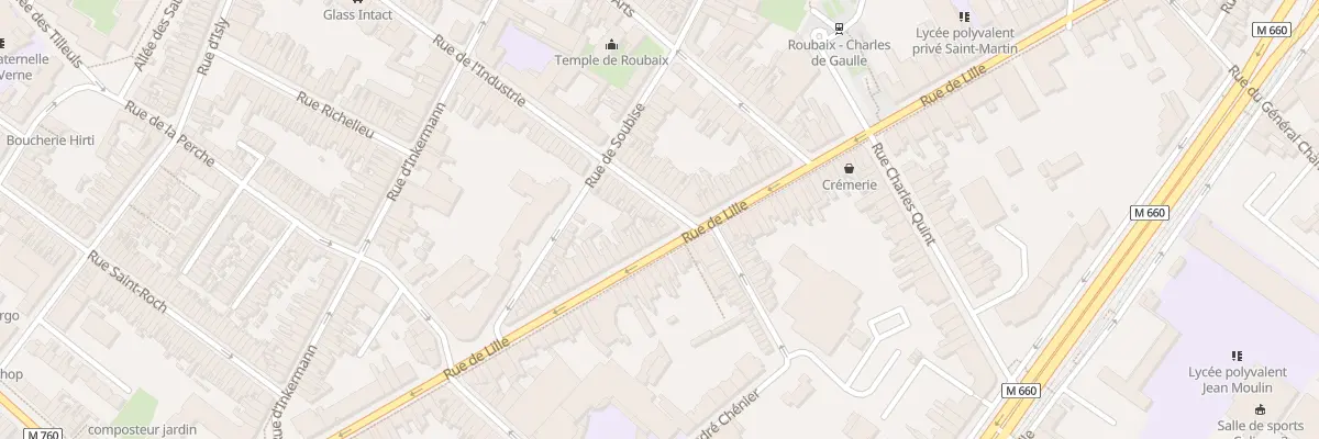 Plan du 1 Rue de l’Industrie à Roubaix