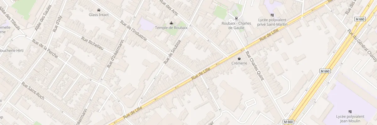 Plan du 10 Rue de l’Industrie à Roubaix