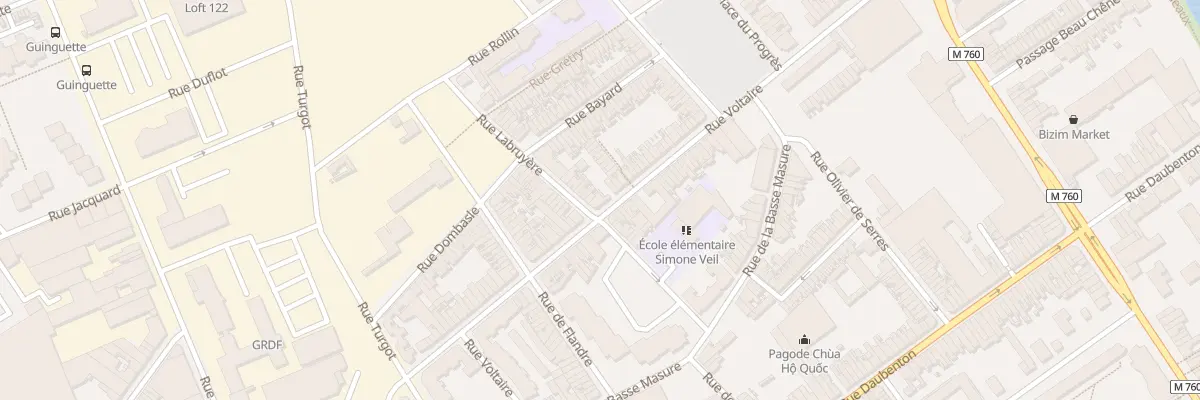 Plan du 75 Rue Voltaire à Roubaix