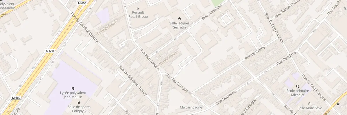 Plan du 11 Vc Pennel Rue Jean Moulin à Roubaix