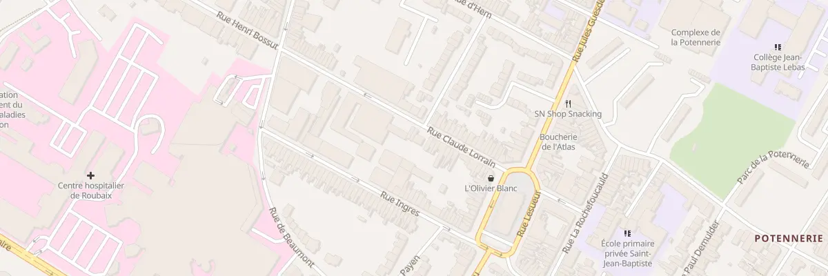 Plan du 24 Rue Claude Lorrain à Roubaix