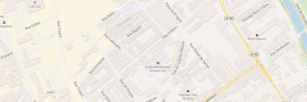 Plan du 92 Rue Voltaire à Roubaix