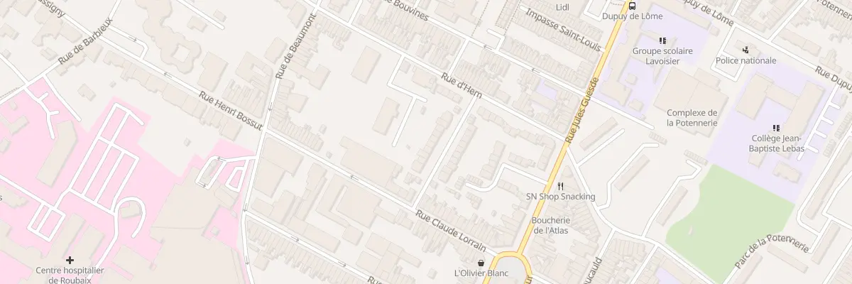 Plan du 12 Rue Marc Sangnier à Roubaix