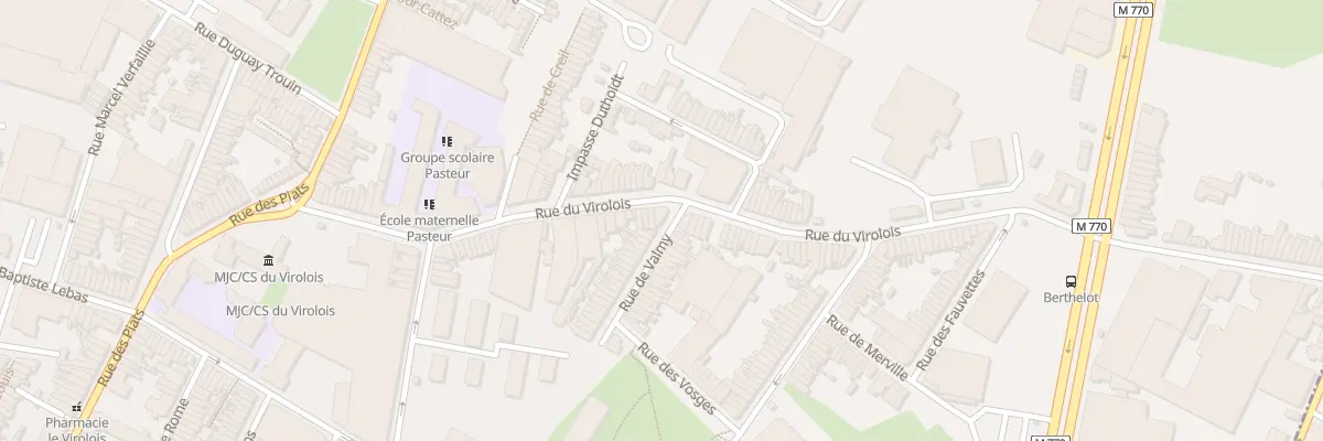 Plan du 100 Rue du Virolois à Tourcoing