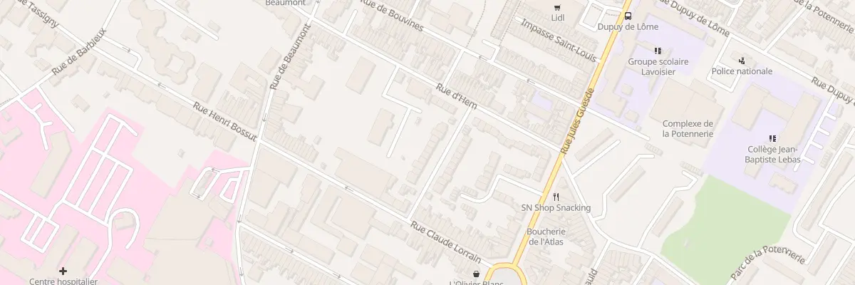 Plan du 8 Rue Marc Sangnier à Roubaix