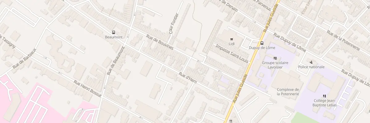 Plan du 52 Rue de Bouvines à Roubaix