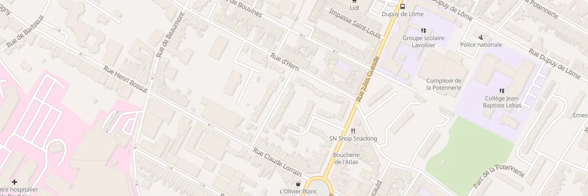 Plan du 3 Rue Marc Sangnier à Roubaix