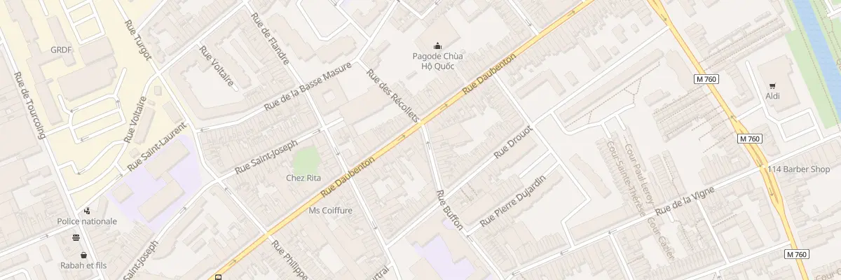 Plan du 94 Rue Daubenton à Roubaix