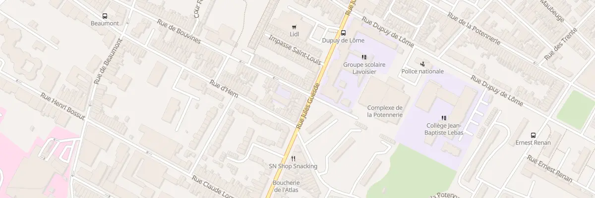 Plan du 94 Rue de Bouvines à Roubaix