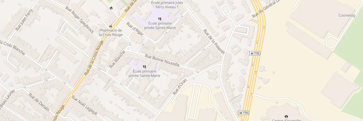 Plan du 1 Rue Suzanne Blin à Tourcoing