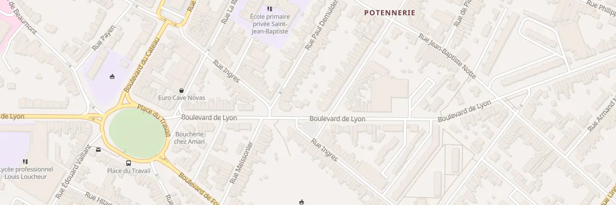 Plan du 87 Bd de Lyon à Roubaix
