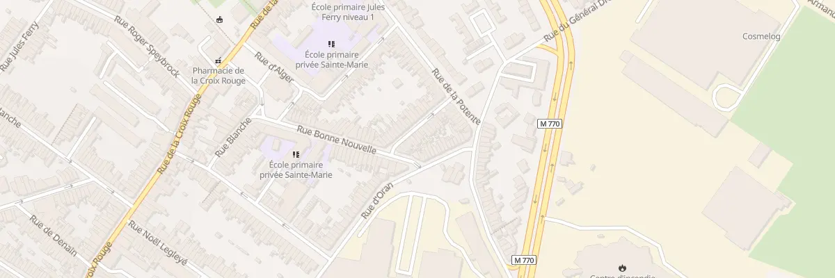 Plan du 10 Rue Suzanne Blin à Tourcoing