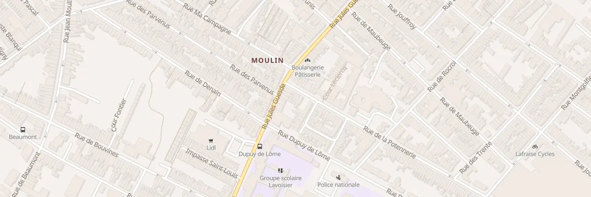 Plan du 2 Rue de la Potennerie à Roubaix