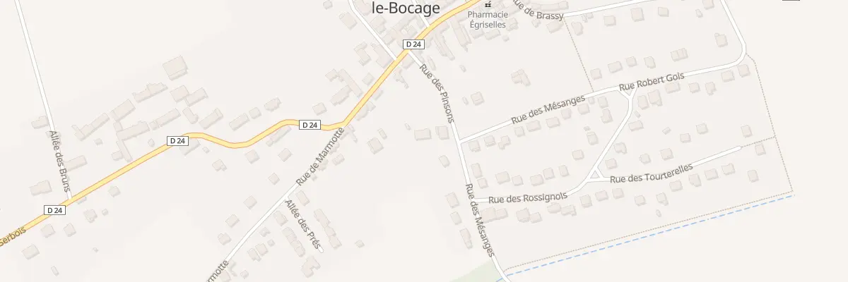 Plan du 13 Rue des Pinsons à Égriselles-le-Bocage