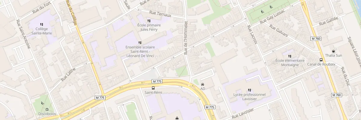 Plan du 44 Rue Pellart à Roubaix