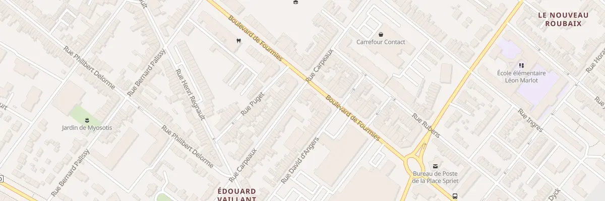 Plan du 91 Rue Carpeaux à Roubaix