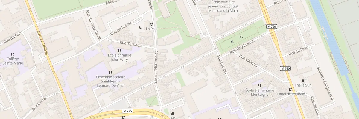 Plan du 77 Rue Pellart à Roubaix