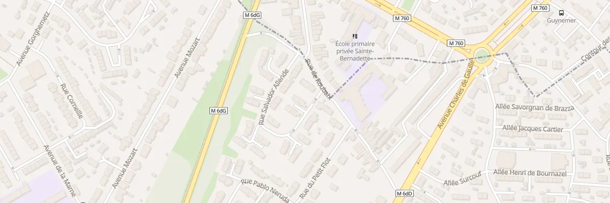 Plan du 2 Rue Salvador Allende à Hem