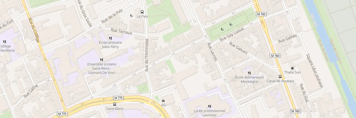 Plan du 74 Rue Pellart à Roubaix
