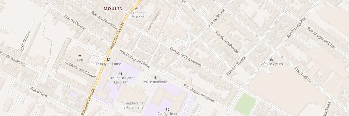 Plan du 40 Rue de la Potennerie à Roubaix