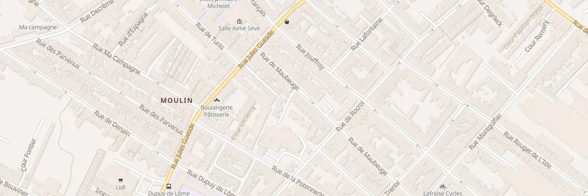 Plan du 36 Rue de Maubeuge à Roubaix