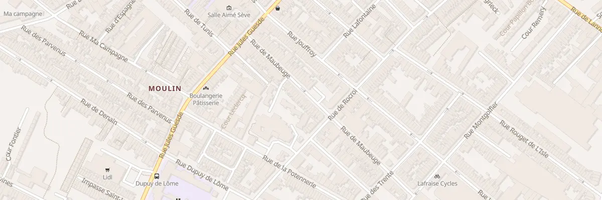 Plan du 52 Rue de Maubeuge à Roubaix