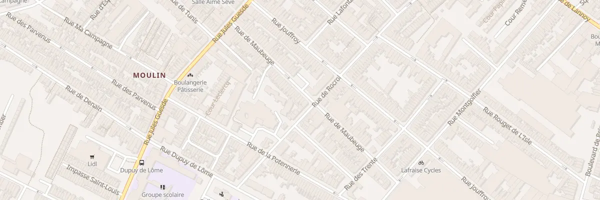 Plan du 66 Rue de Maubeuge à Roubaix