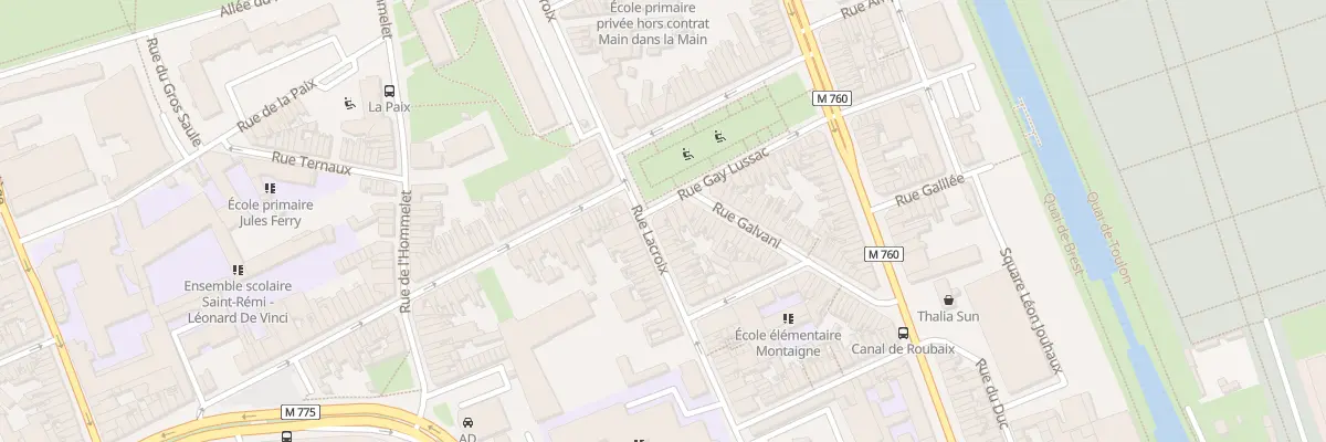 Plan du 94 Rue Lacroix à Roubaix