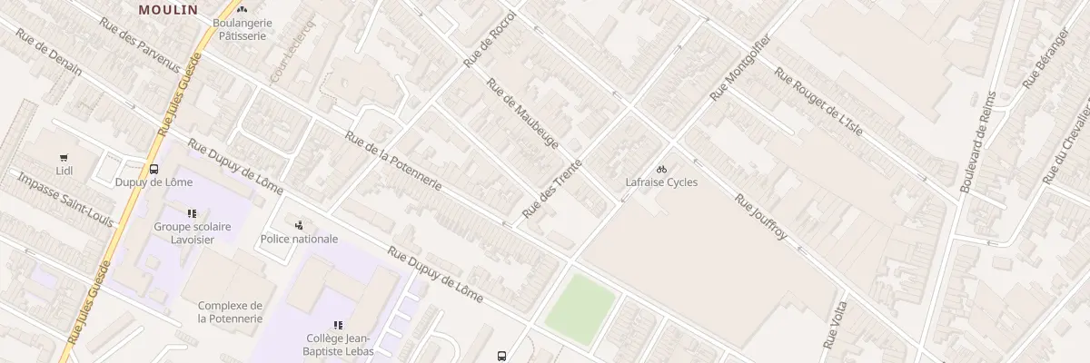 Plan du 29 Rue Guillaume Lefebvre à Roubaix