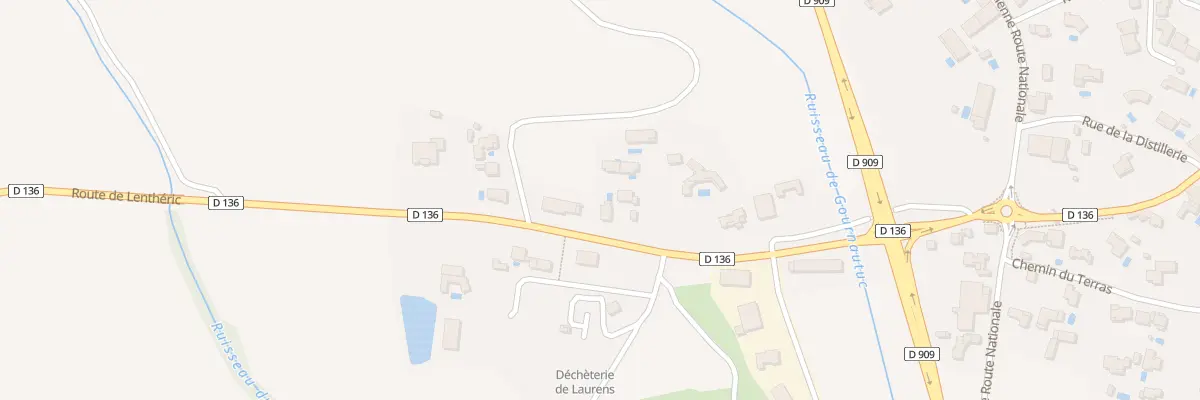 Plan de Rte de Lentheric à Laurens