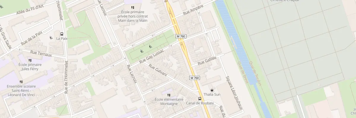 Plan du 77 Bd de Strasbourg à Roubaix
