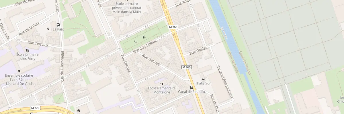 Plan du 69 Bd de Strasbourg à Roubaix