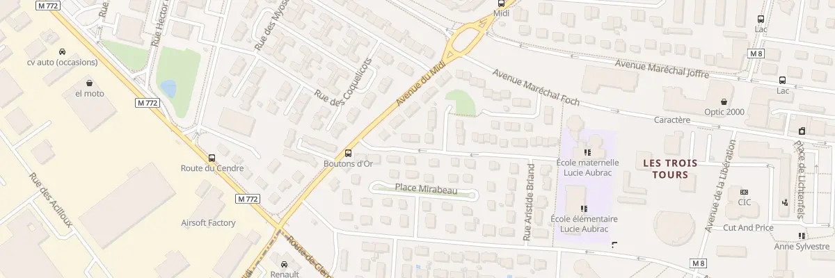 Plan du 3 Rue Aristide Briand à Cournon-d’Auvergne