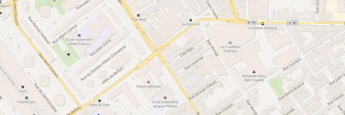 Plan du 1 Che Flipo Rue Pierre de Roubai à Roubaix