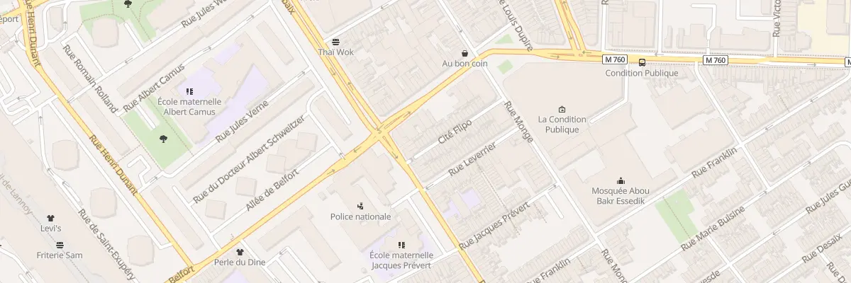 Plan du 5 Che Flipo Rue Pierre de Roubai à Roubaix