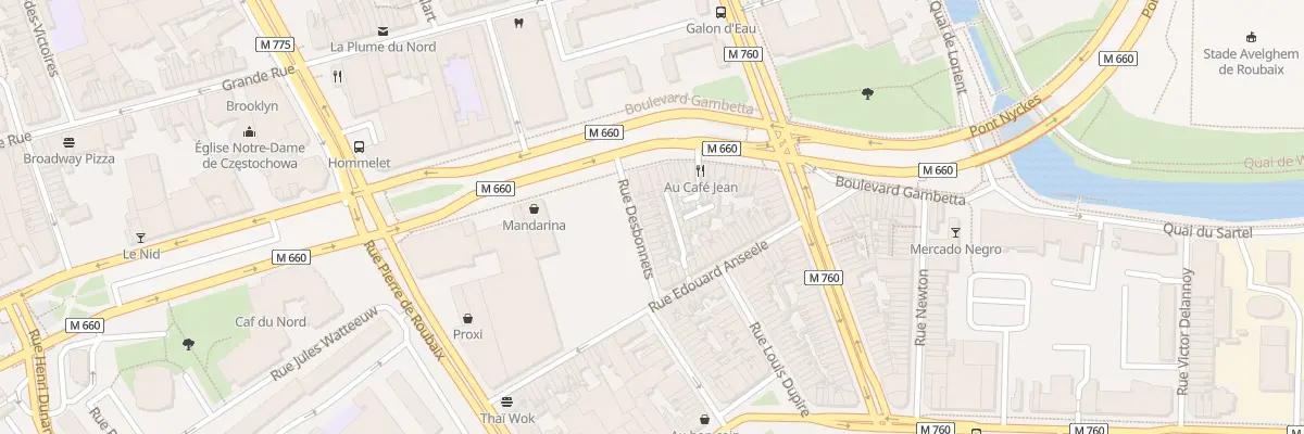 Plan du 7 Rue Desbonnet à Roubaix