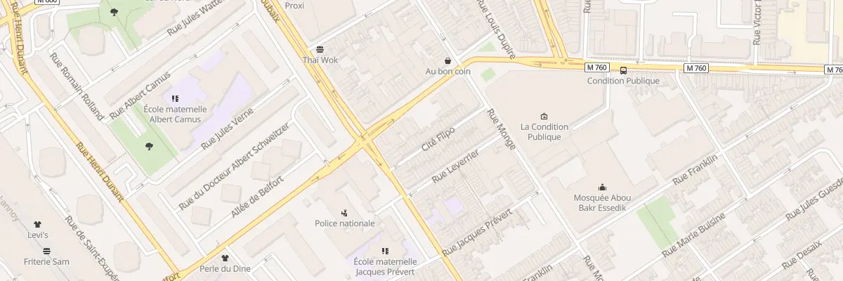Plan du 13 Che Flipo Rue Pierre de Roubai à Roubaix