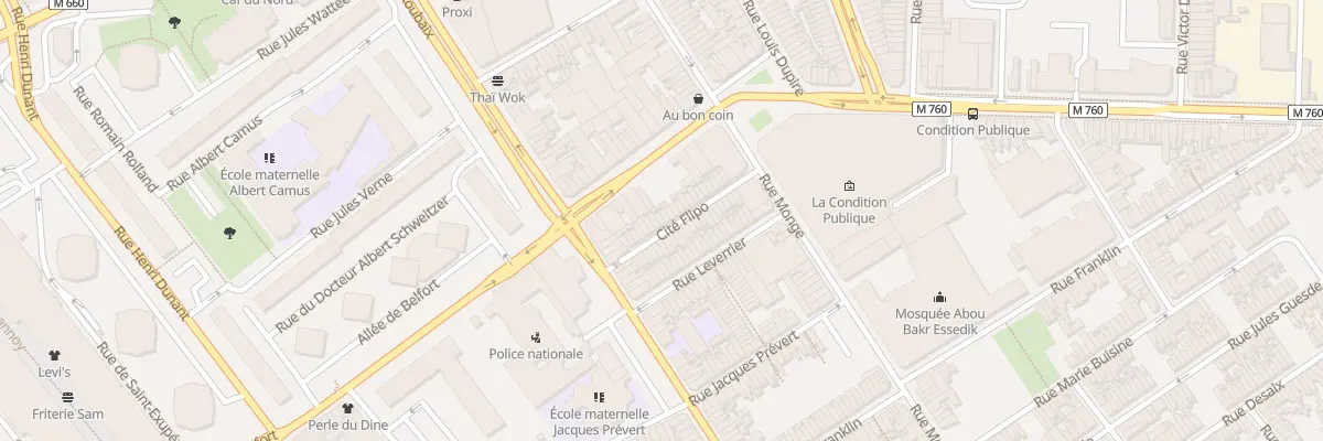 Plan du 15 Che Flipo Rue Pierre de Roubai à Roubaix