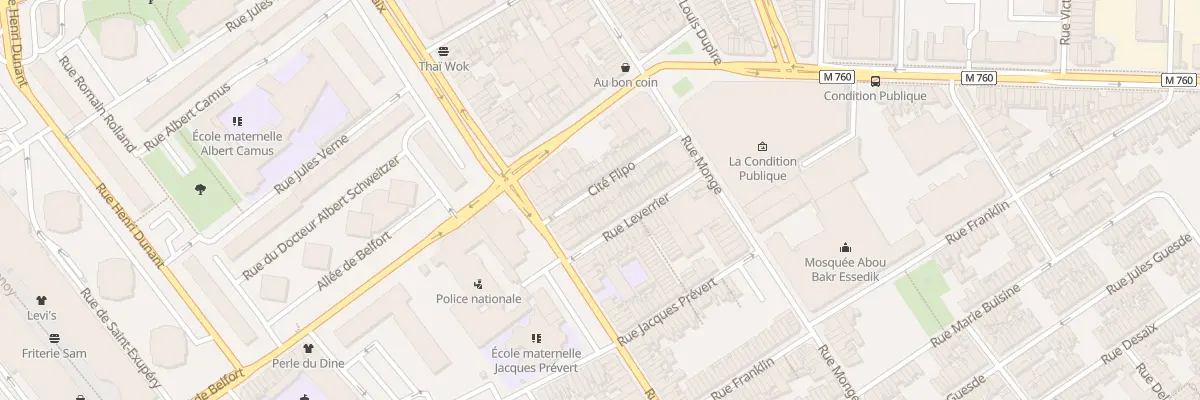 Plan du 14 Che Flipo Rue Pierre de Roubai à Roubaix