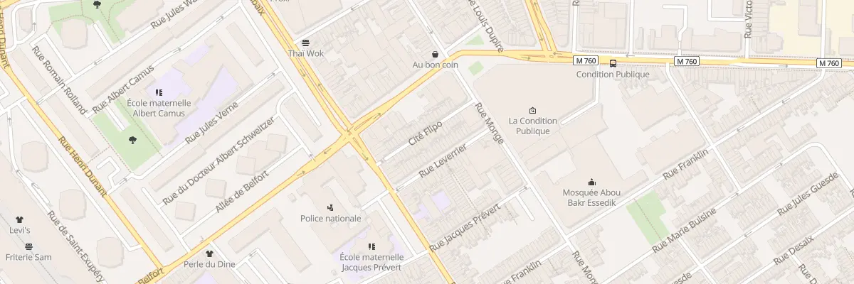 Plan du 20 Che Flipo Rue Pierre de Roubai à Roubaix