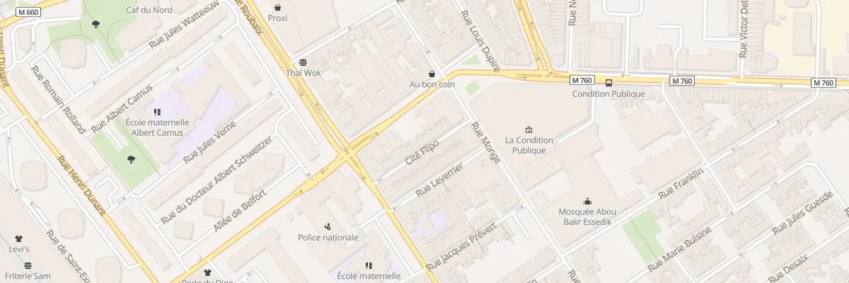 Plan du 25 Che Flipo Rue Pierre de Roubai à Roubaix