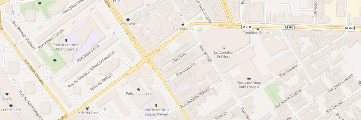 Plan du 22 Che Flipo Rue Pierre de Roubai à Roubaix