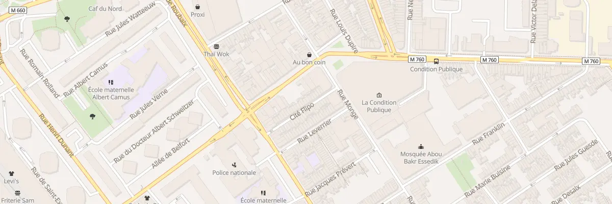 Plan du 27 Che Flipo Rue Pierre de Roubai à Roubaix
