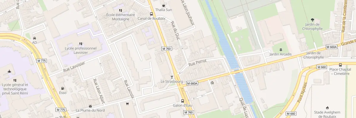Plan du 10 Bd de Strasbourg à Roubaix