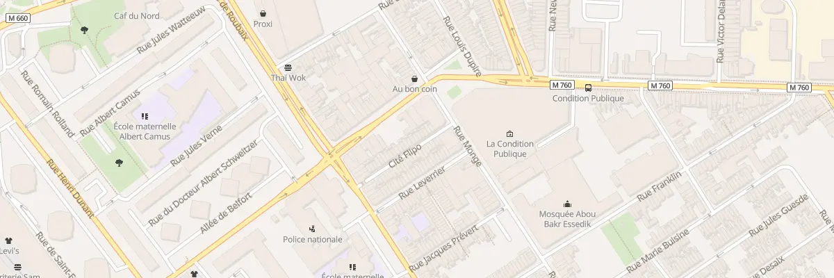 Plan du 31 Che Flipo Rue Pierre de Roubai à Roubaix