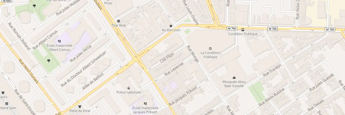 Plan du 28 Che Flipo Rue Pierre de Roubai à Roubaix