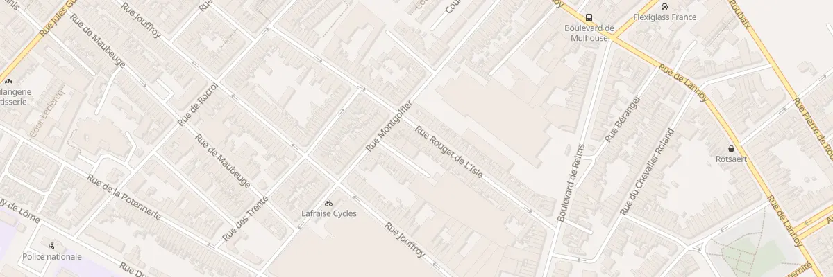 Plan du 8 Rue Rouget de l’Isle à Roubaix