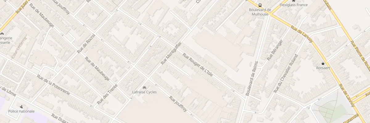Plan du 12 Rue Rouget de l’Isle à Roubaix